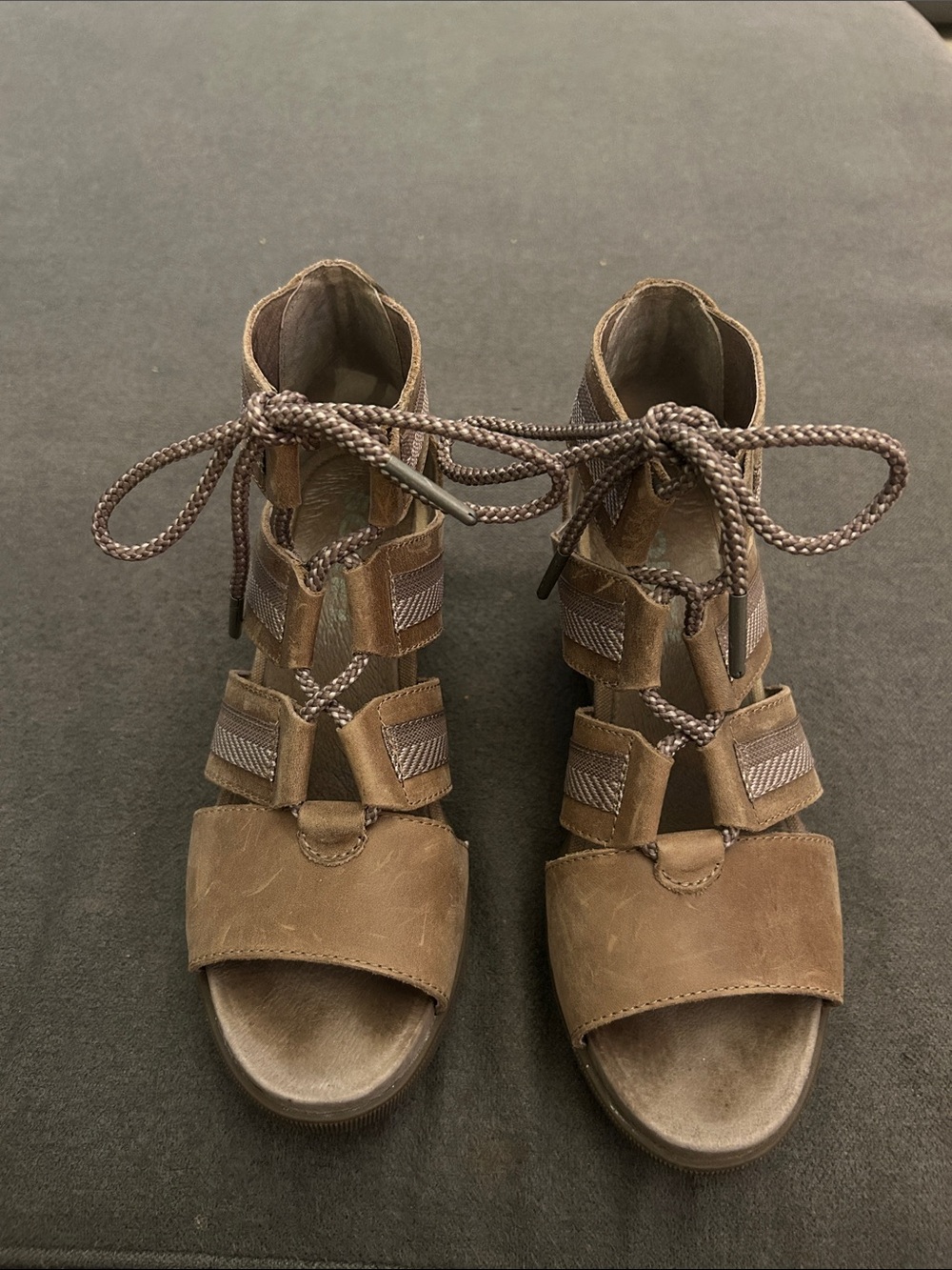Sorel Brown Lace-Up Gladiator Sandals